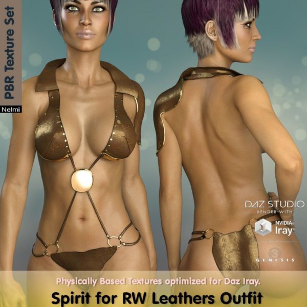 Spirit for RW Wild Leathers Outfit Genesis 3 Female; Wild Leathers Outfit Genesis 3 Female; Daz Wild Leathers Outfit Genesis 3 Female; Nelmi3D Clothing