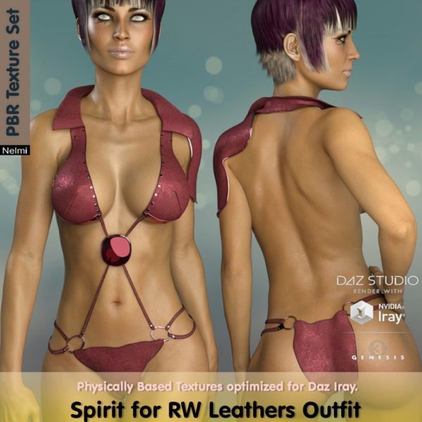 Spirit for RW Wild Leathers Outfit Genesis 3 Female; Wild Leathers Outfit Genesis 3 Female; Daz Wild Leathers Outfit Genesis 3 Female; Nelmi3D Clothing